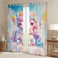 thumbnail image 2 of Feelyou Kawaii Dreamy Unicorn Curtains Pack of 2 (42x84 Each), Magic Stars Cloud Galaxy Curtains Blackout, Teens Kids Boys girls Bedroom Curtains, Living Room Curtains Decor, 2 of 6