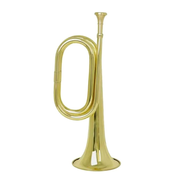 Milaget Blowing Bugle Brass Instrument 12.8" Easy Handling Musical Instrument Cavalry Trumpet for Show Performances Training Festival