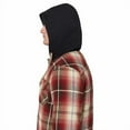 thumbnail image 3 of Legendary Outfitters Men's Hooded Cotton Flannel Shirt Jacket (Red Plaid, Medium), 3 of 5
