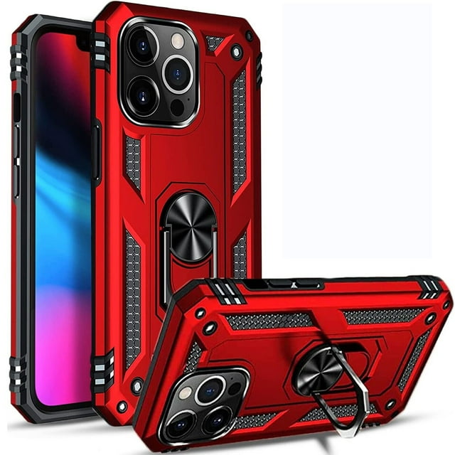 Supershield Armor-X Rugged iPhone 12 Pro Max Case with Ring Holder - Red