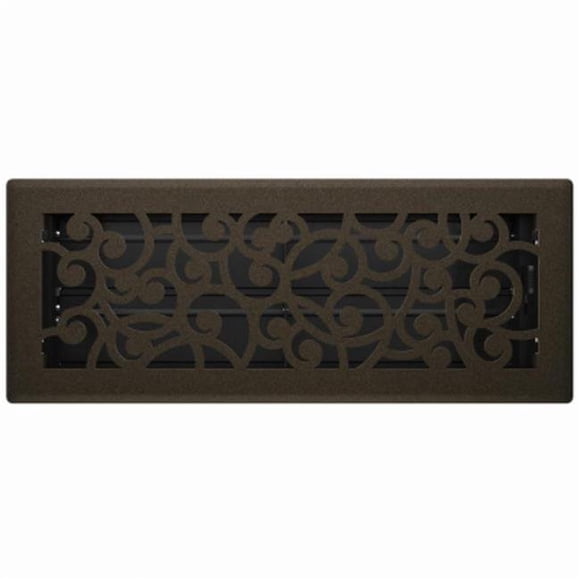 4 x 12 in. Bronze Age Decorative Floor Register with Wonderland Design