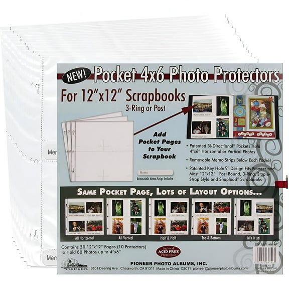 Pioneer Universal Photo Sleeves 12"X12" 10/Pkg-(4) 4"X6" Pockets