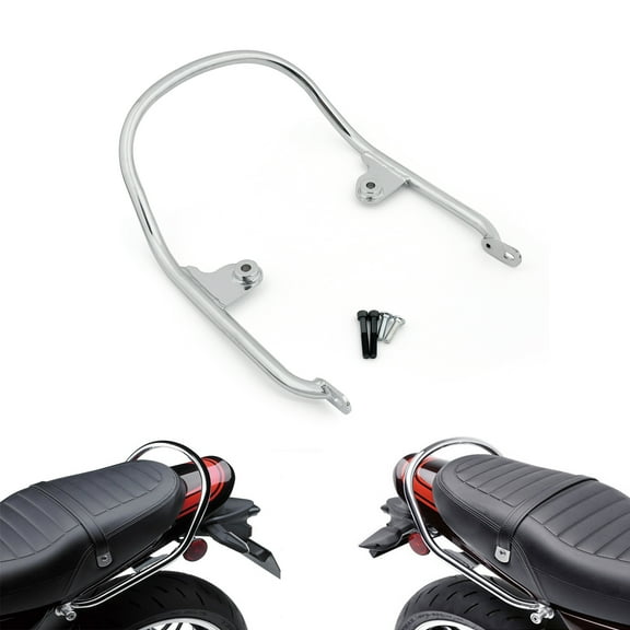 Motor Genic Chrome Passenger Grab Bar Rear Carrier Luggage Rack For Kawasaki Z-900 RS