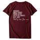 thumbnail image 3 of Gibobby Camisetas Mujer Manga Corta Camiseta suelta con estampado blusas para mujer, blusa informal con cuello redondo y mangas con letras, blusa para (Vino,CH), 3 of 5
