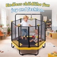 thumbnail image 4 of 54" Toddler Trampoline for Kids with Basketball Hoop, SHINPT Indoor Outdoor Kids Trampoline with Enclosure Net, Basketball, Small Trampoline Gift for Boys Girls, Mini Trampoline for Kids, 4 of 8