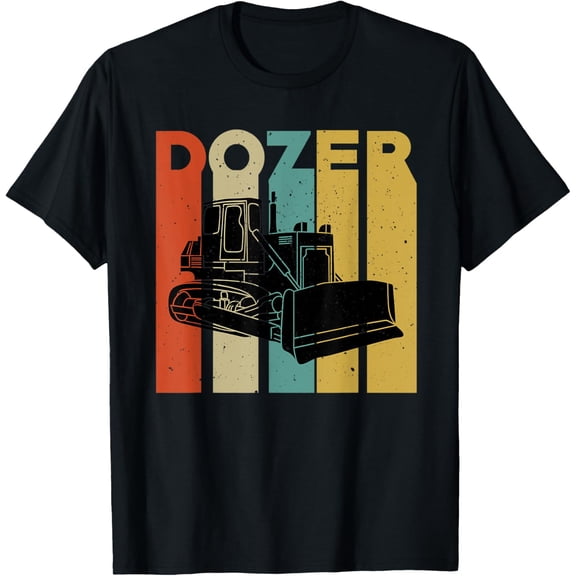 Retro Dozer Costume Bulldozer Operator T-Shirt men and women can wear, black, white, gifts