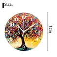 thumbnail image 2 of 12 Inch Wall Clock Battery Operated Silent Clock Decorative for Office, Kitchen, Outdoor, Living Room，Colorful Butterfly Tree Art, 2 of 4