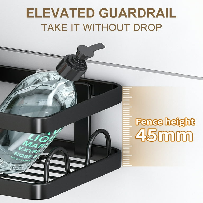 PHANCIR 5-Piece Corner Shower Caddy, Black Stainless Steel photo 6