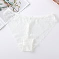 thumbnail image 4 of PiGOGI Women's Lace Waist Underwear - Sexy Bow Briefs - S to XL Comfortable Panties White, 4 of 5