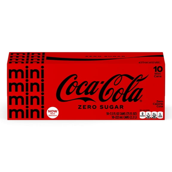 Coca-Cola Mini Zero Suga 7.5 Fl Oz 10 Count Can