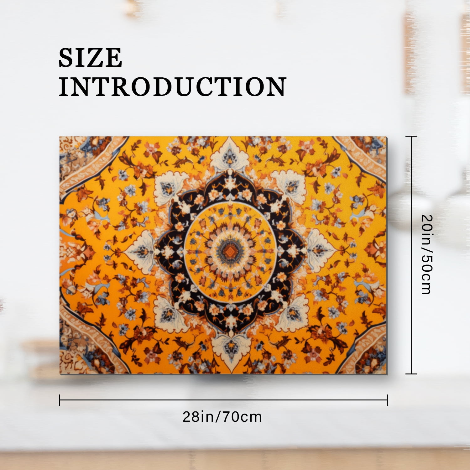 Square Cover for Gas Stove Top, Retro Bohemia Floral Mandala Heat Resistant Gas Burner Stove Covers, Range Cover Mat Kitchen Accessories for Kitchen RV (28×20 Inch)
