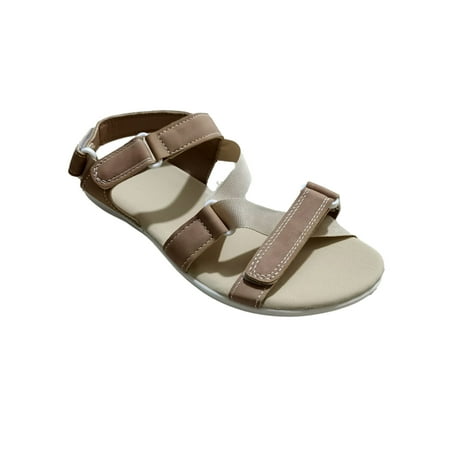 

OAVQHLG3B Dress Sandals for Women Clearance Women s Shoes Solid Color Soft Buckle Flat Heel Roman Shoes Fashion Sandals