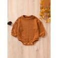 thumbnail image 5 of Bslissey Baby Girls Boys Sweater Romper Long Sleeve Solid Color Crew Neck Knit Pullover Jumpsuit Infant Toddler Casual Spring Fall Knitwear Bodysuit 6M 12M 18M 24M, 5 of 9