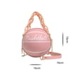 thumbnail image 3 of Hfnxid Basketball Shaped Shoulder Bag Round Handbags PU Leather Travel Bag 1pc Fashionable Basketball Shape Chain Handbag Pouch Crossbody Trendy Bag Purse Basketball Shaped Purse Cute Purse Handbag, 3 of 10