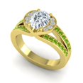 thumbnail image 2 of Diamond-Capitals 2.35 Carat Natural Diamond Peridot Gemstone Fancy Wedding Ring for Women Solid 18K Yellow Gold Size 7, 2 of 8