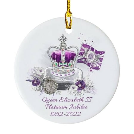 

Queen Elizabeth II Platinum Jubilee Pendant | Union Jack Flag Queens Crown Acrylic Hanging Ornament | Party Favor Decor for Queen s Jubilee Memorial Remembrance