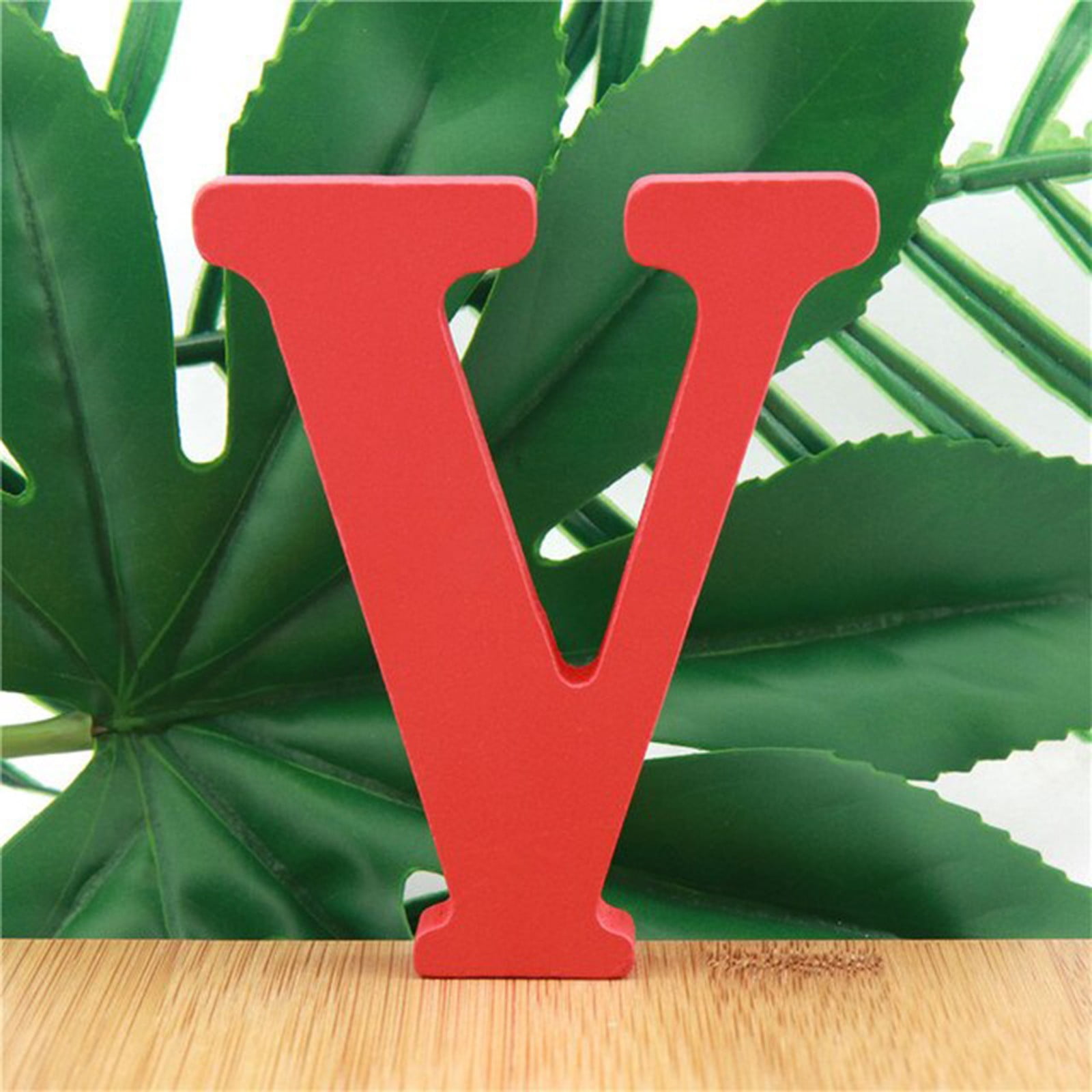 WEPRO Wooden English Alphanumeric Ornaments Wooden Crafts DIY Letter Creativity 4 Inch Wooden