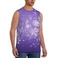 thumbnail image 2 of Fotbe Snowfall Sky White Purple Men's Camiseta sin Mangas Estampada para Hombres, Playera Casual para Gimnasio, Entrenamiento, Playa-Small, 2 of 7