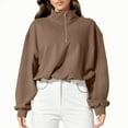 thumbnail image 2 of Durtebeua Long Sleeve Loose Fit Pullover for Women Quarter Zip Pullover Women, 2 of 6
