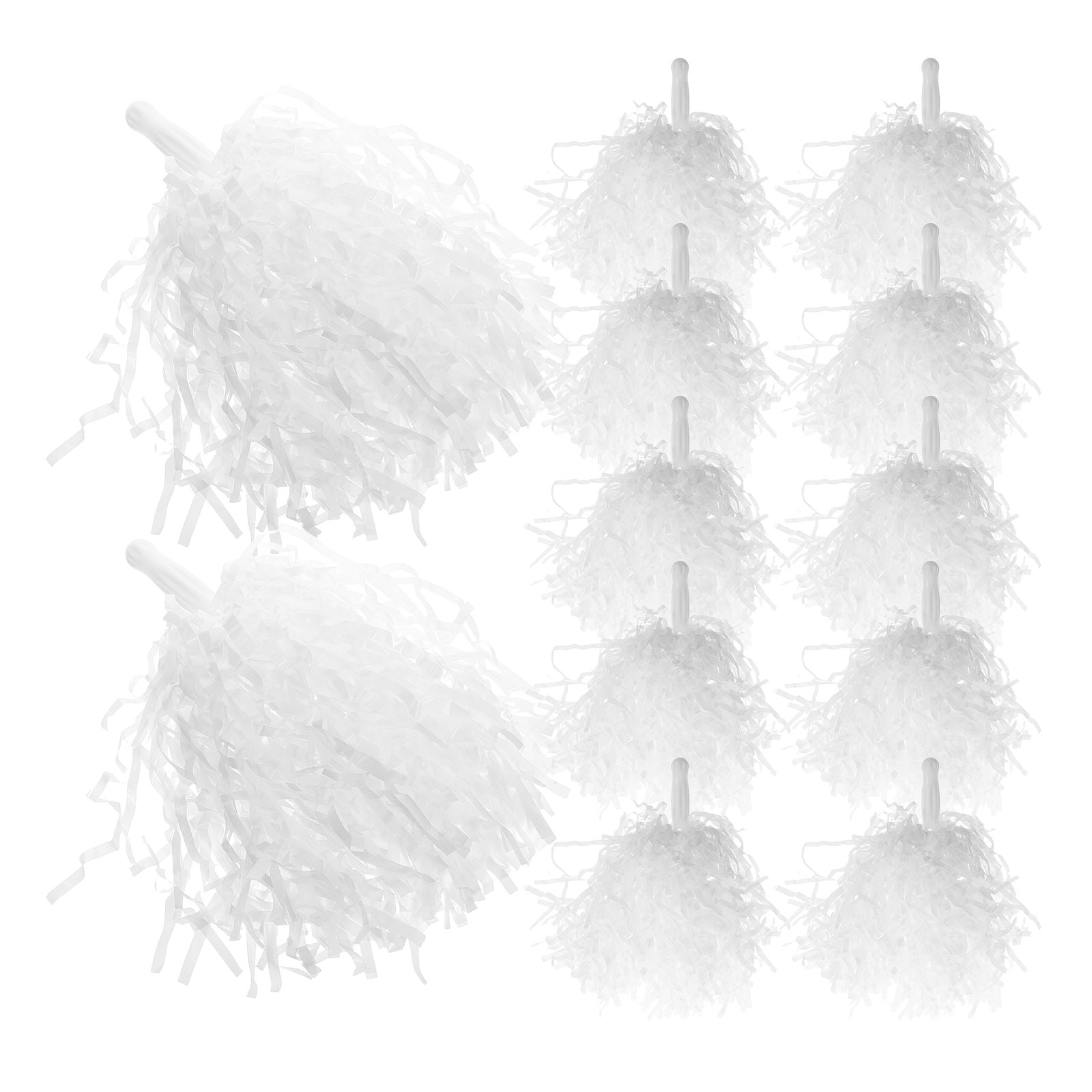 GOOHOCHY 12pcs Metallic Cheerleading Pom Poms for Dance Teams, Sports Events, and Cheerleaders with Flower Design