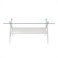 thumbnail image 4 of Maritcute Glass Top Coffee Table with Wooden Storage Shelf and Metal Legs - Central Table for Home, Apartment, Dormitory, 4 of 9