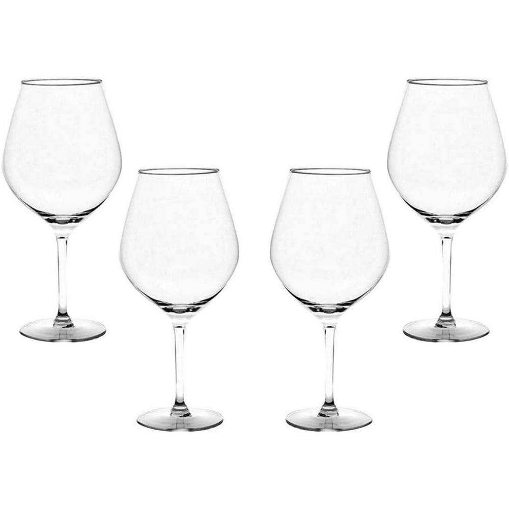 Brunello Stemmed Wine Glasses 17.5 Oz, Modern Crystal Clear Goblets