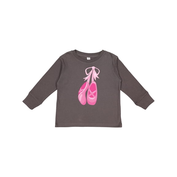 Inktastic Ballet Shoes, Ballet Slippers, Ballet Dance - Pink Girls Long Sleeve Toddler T-Shirt
