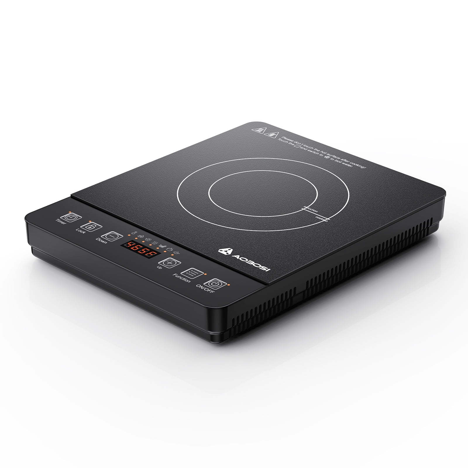 Sunmaki Portable Induction Cooktop 1800W Electric Stove Single Burner hot plate for Cooking with Button Touch-Update