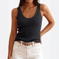 thumbnail image 2 of Womens Ribbed Knit Tank Top Summer Sleeveless Square Neck Casual Basic Slimming Sweater Vest Tops Black L, 2 of 7
