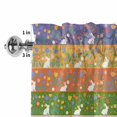thumbnail image 2 of Valances for Windows Easter Colorful Rabbit Flower Leaves Rod Pocket Short Curtain for Bathroom Living Room Bedroom Plant on Yellow Green 1 Panel 54x18in, 2 of 9