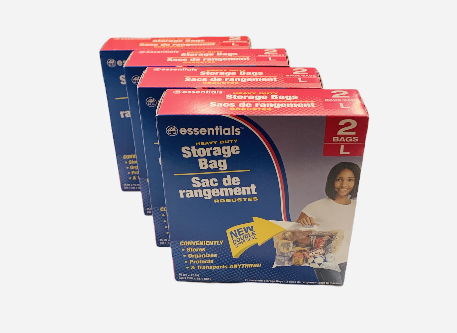 essentials(TM) Heavy Duty Clear Plastic Storage Bags w/ ZipLock