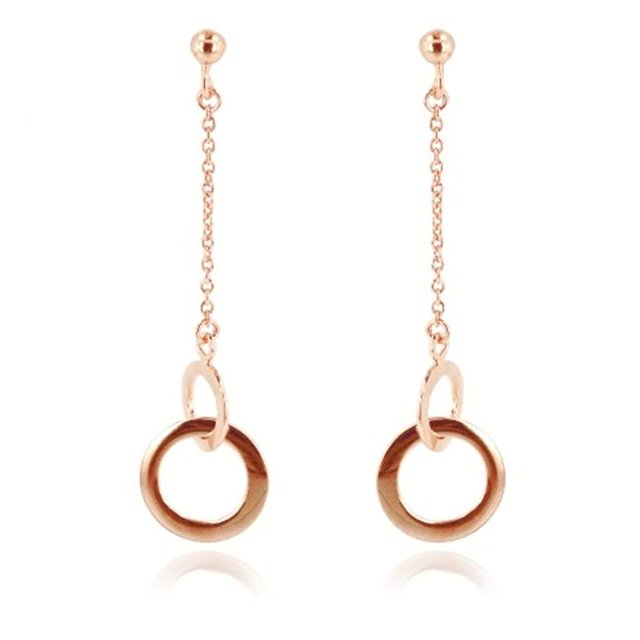Little Sparkles Enchanted Circles Earrings - Rose Over Sterling Silver 925