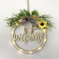 thumbnail image 1 of ZZwxWA Wooden Letter Pattern With Linen Bowknot Front Door Round Decoration Hanging, 1 of 3