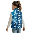 thumbnail image 3 of Pzuqiu Shark Print Kids Outerwear Vest Practical Soft Winter Lightweight Sleeveless Fleece Jacket with Pocket Stretchy Full Zip Fall Outfits Fashion Clothing for Boys Size 5-6, 3 of 7