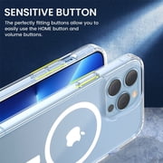 For Apple iPhone 14 Pro Max (6.7) Magnetic Case Compatible with Magsafe Wireless Charger & Card Wallet Transparent Phone Case Cover by Xpression - Clear