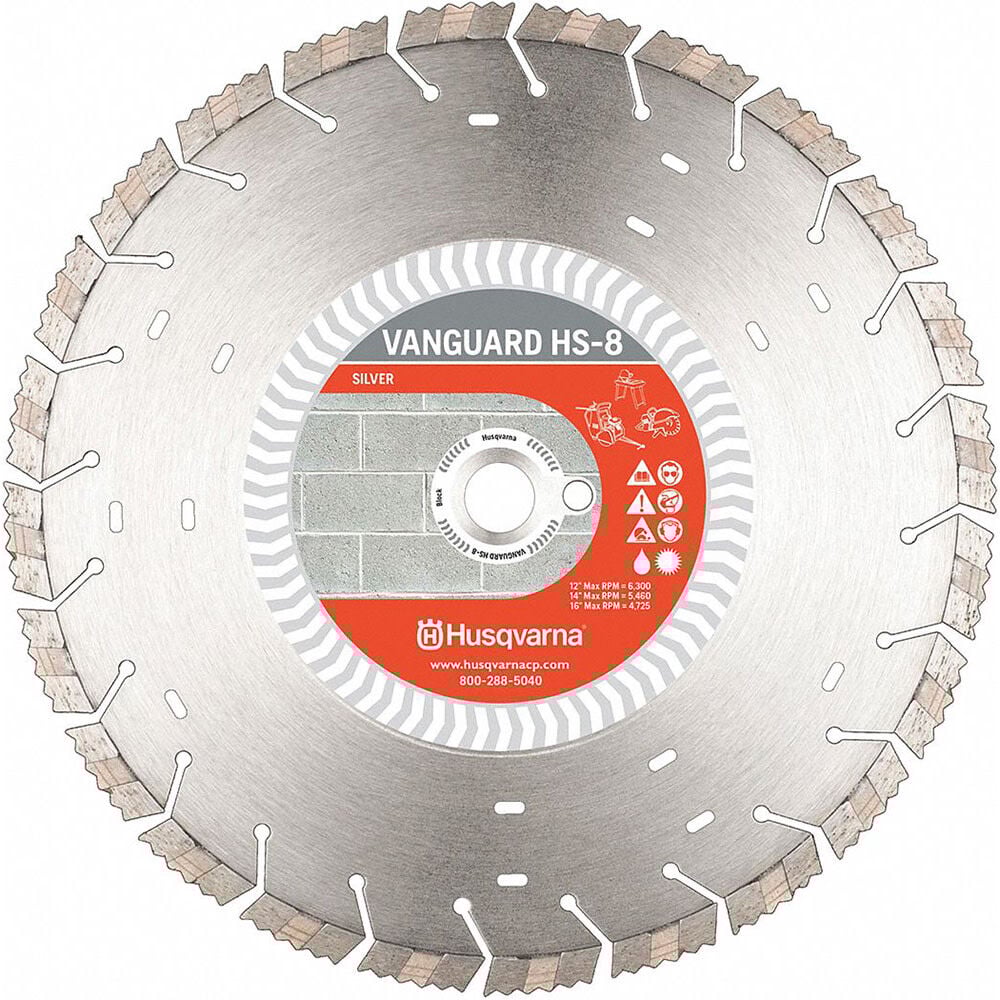 Husqvarna Construction Hs-8 12 Inch Silver Segmented Turbo Rim Diamond Blade For Soft Concrete