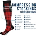 thumbnail image 4 of FREEAMG French Plaid Compression Socks for Women Men,Knee High Stockings for Athletic Sports,Running,Travel (20-30mmHg), 4 of 7