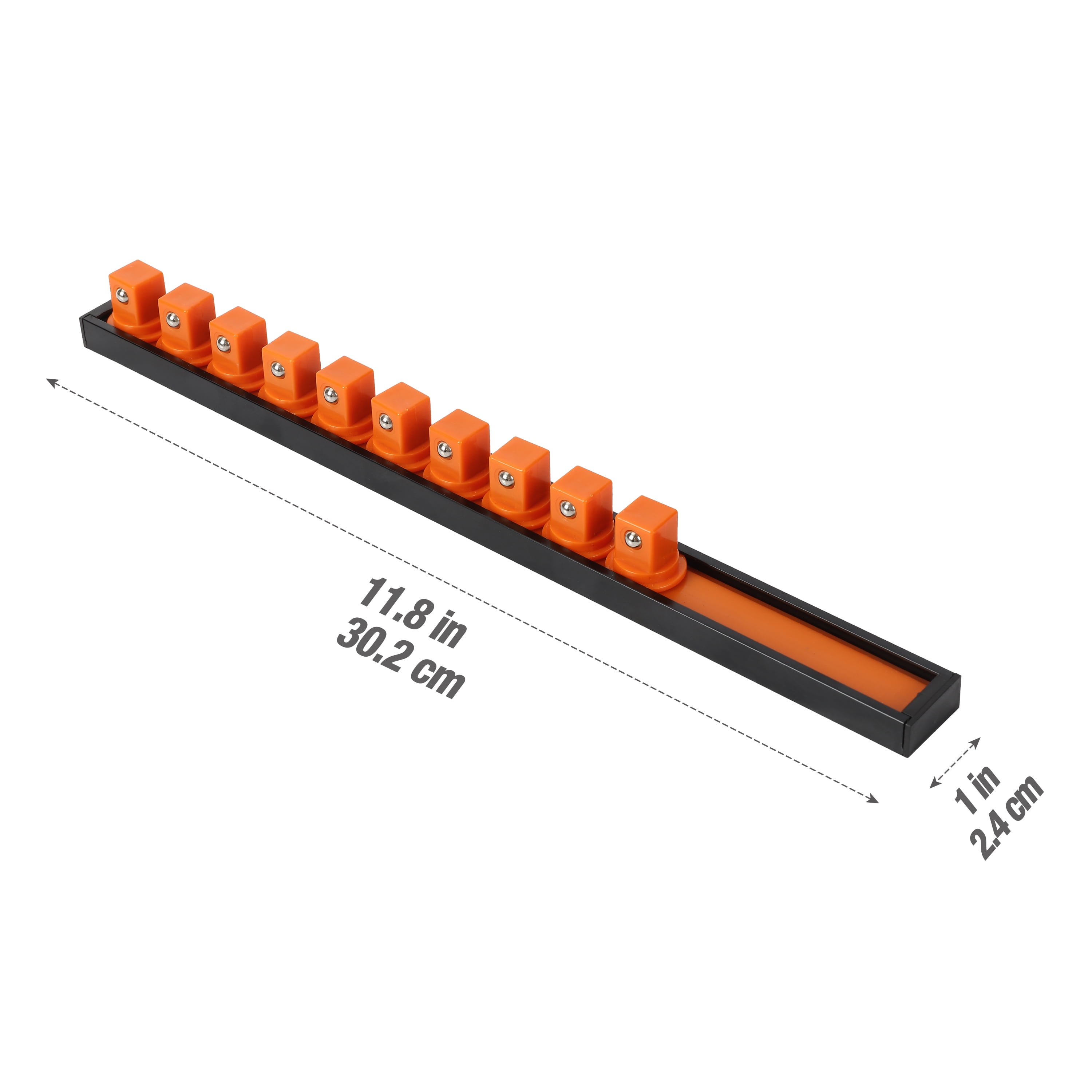 Hyper Tough 1/2-inch Drive Socket Rail Organizer, Orange