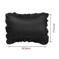 thumbnail image 4 of Unique Bargains 2-Piece Satin Ruffled Edge Pillowcases, Standard, Black, 4 of 8
