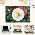 thumbnail image 5 of Red Hibiscus Illustration Reversible Placemat Non Slip Coffee Mat 18x12 Inch for Dining, Kitchen, Coffee, 5 of 9