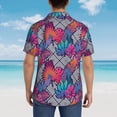 thumbnail image 6 of Xecao Tropical Leaves print Hawaiian shirt - a stylish short-sleeve button-down for men, perfect for casual beach and tropical outings., 6 of 9