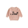 thumbnail image 2 of Elippeo Baby Girl Sweater 3 6 9 12 18 24 Months 3 Years Long Sleeve Crew Neck Letters Ghost Winter Warm Knit Pullover Sweater Halloween Clothes, 2 of 10