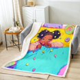 thumbnail image 2 of Sweet Black Fleece Bed Blanket 40"X50" American African Cute Sherpa Blanket Black Magical Throw Blanket Yellow Blue Purple Sherpa Blanket Girly Bedroom Decor, 2 of 6