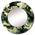thumbnail image 2 of Designart "Chic Camouflage in Green and Black I" Camouflage Rund Mirror For Wall Decor - Large Green Round Print Mirror - Round Modern Mirror - Wall Mounted Round Large Mirror - 23" x 23", 2 of 6