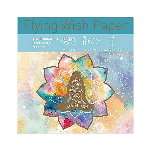 Flying Wish Paper - Mindful, Mini Wishing Kit, Licensed Original Artwork, 5" x 5"