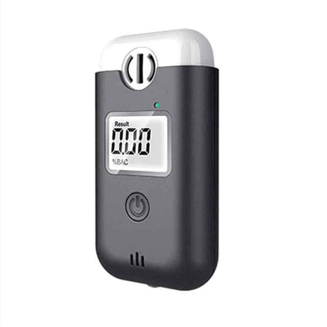 High-Precision Breath Alcohol Tester Portable Drunk Driving Analyzer LCD Screen Display Breathalyser Detector,1 x alcohol tester (delivered without 3 AAA batteries),Black&White