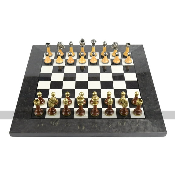 Italfama Classic Chess Pieces - Metal and Wood Design