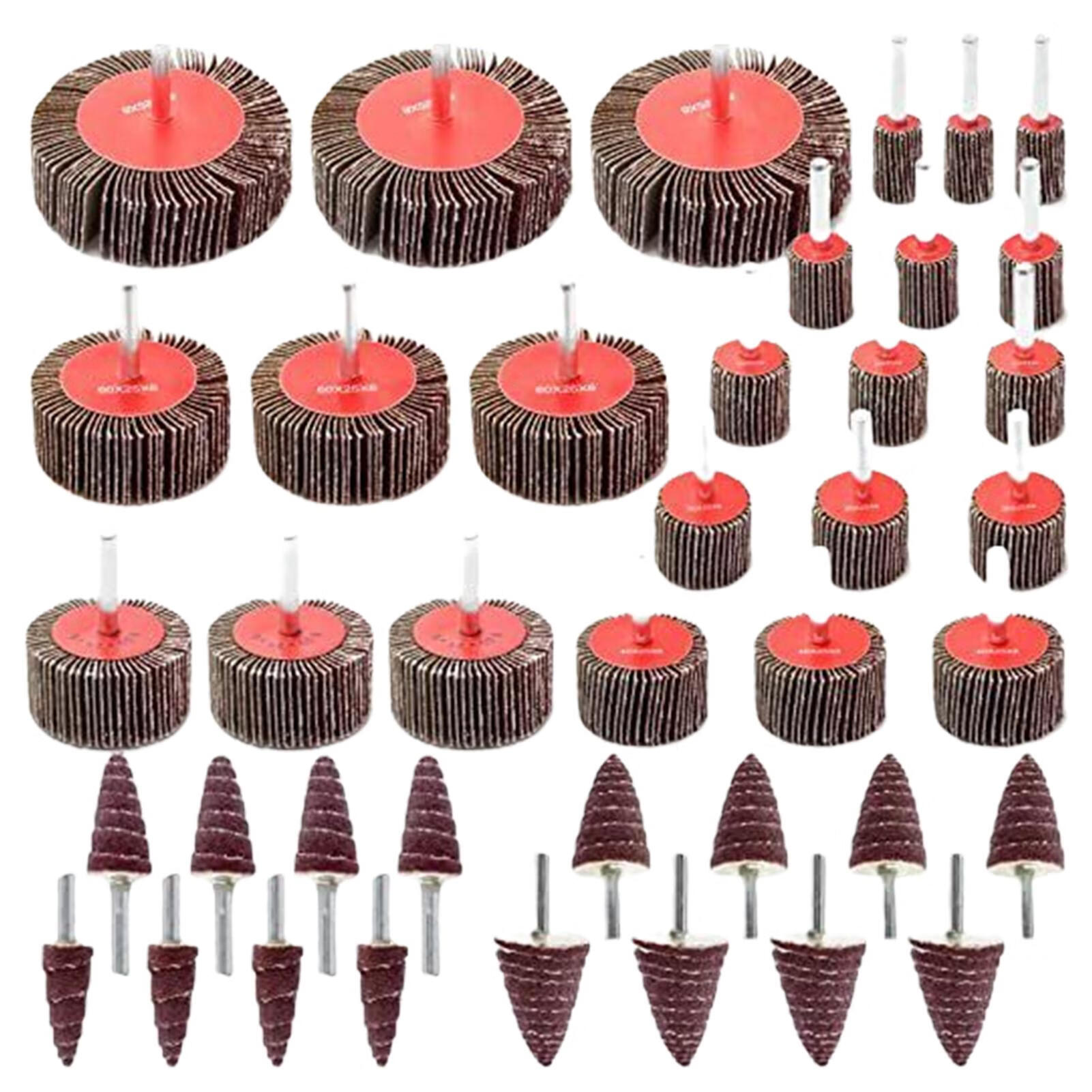 Foaenda Flap Wheel Sanders 40 Pieces Aluminum Oxide Abrasive Wheel Sander Set Cone Shape