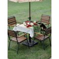 thumbnail image 3 of Outdoor Tablecloth with Umbrella Hole and Zipper, Black Snowman Christmas Square Table Cloth 60x60 Inch Waterproof Tablecloth, Green Xmas Tree Snowflake Winter Picnic Table Cover for Patio Camping, 3 of 7