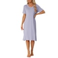 thumbnail image 1 of Vestido de camiseta de manga corta casual para mujer INSPIRE CHIC, camisón, pijama básico, vestido midi tipo camisa M azul, 1 of 6